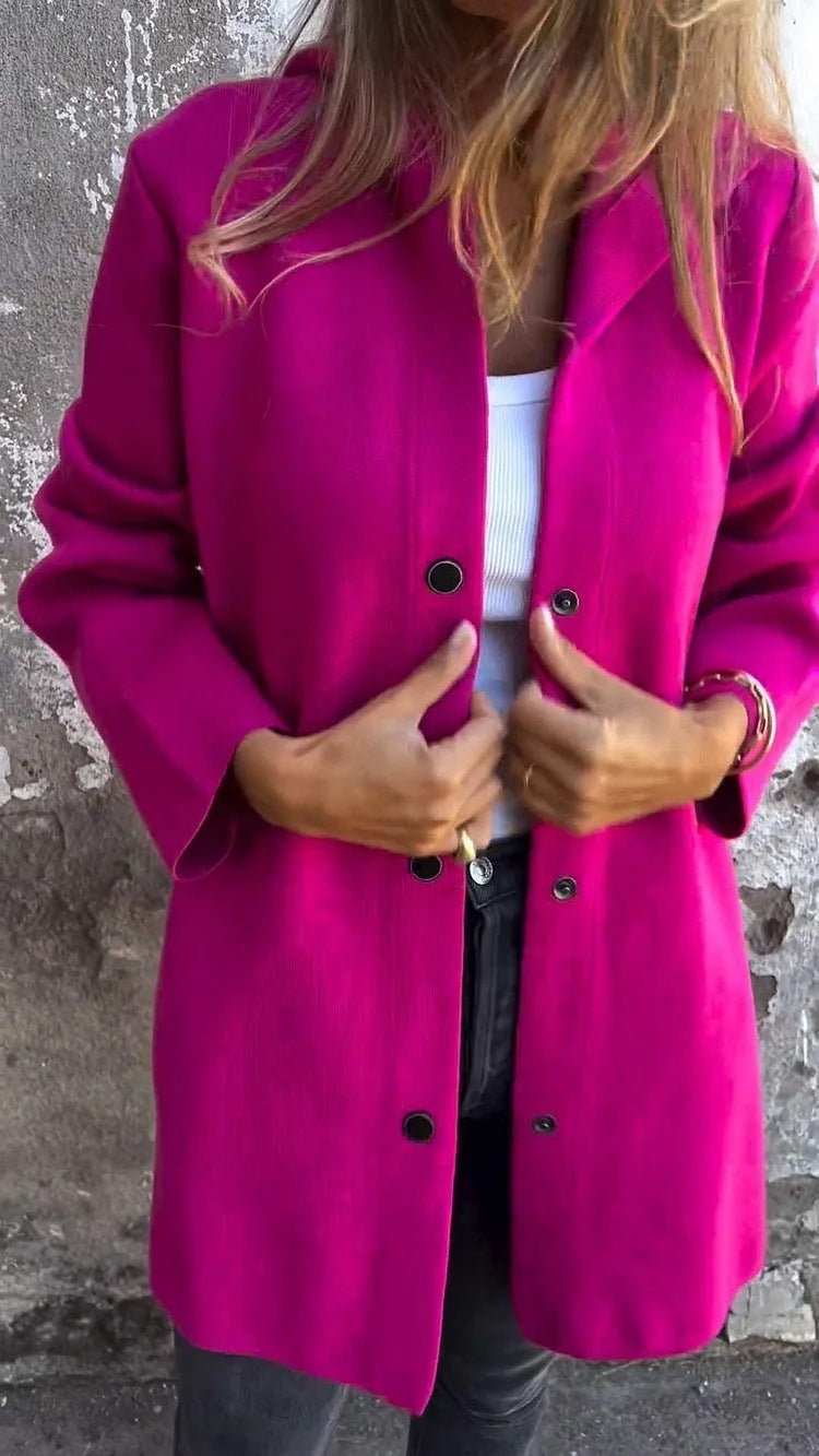Manteau long chic à boutons