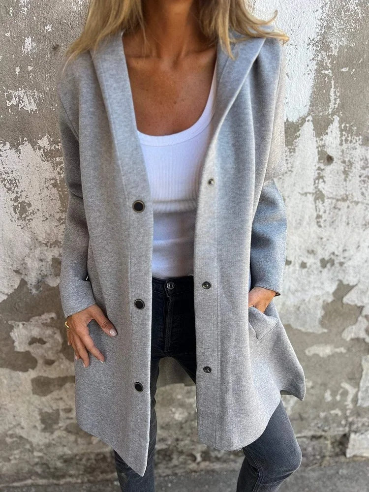 Manteau long chic à boutons