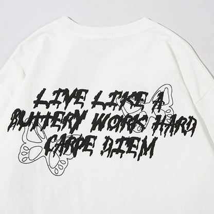 T-shirt à manches longues au design papillon tendance