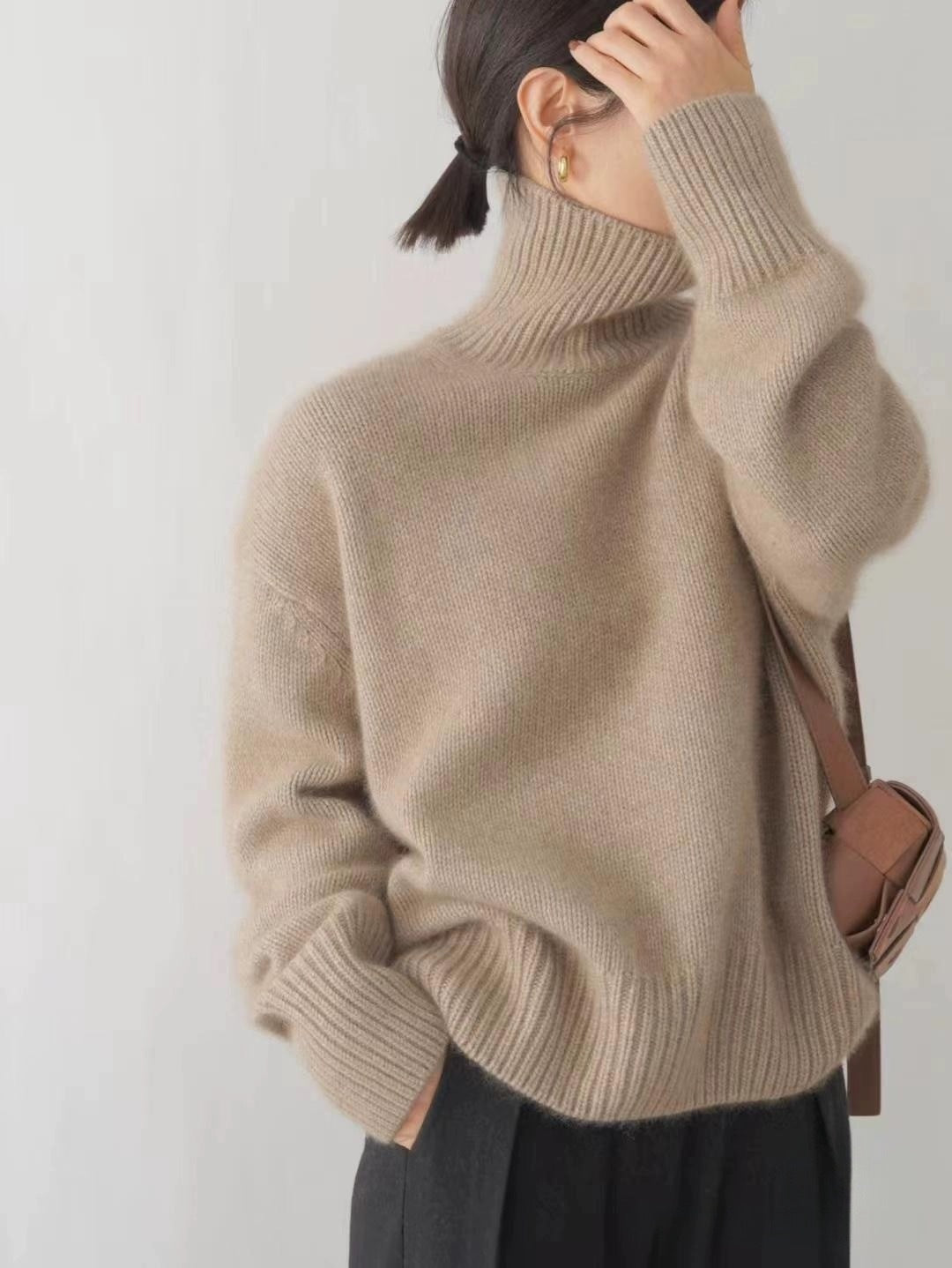 Pull à col roulé doux et confortable pour femme