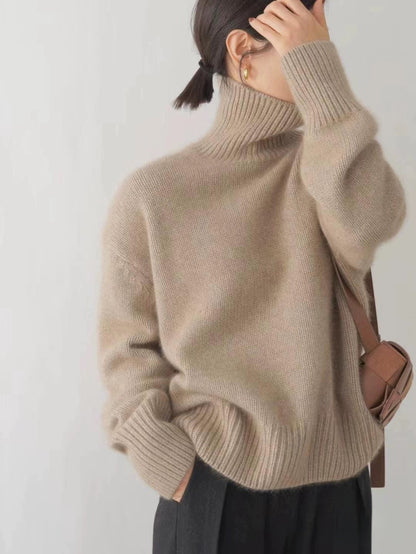 Pull à col roulé doux et confortable pour femme