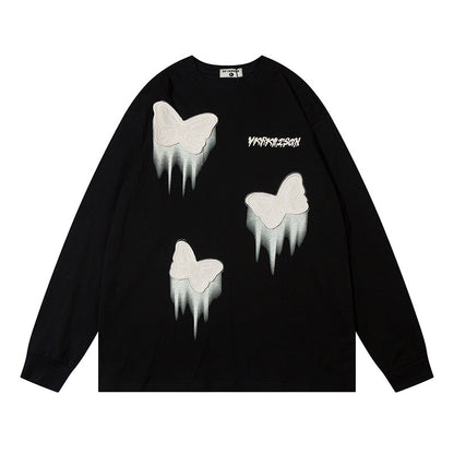 T-shirt à manches longues au design papillon tendance