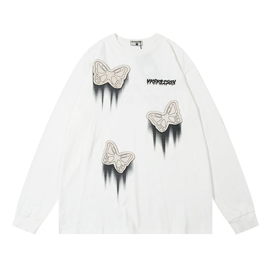 T-shirt à manches longues au design papillon tendance