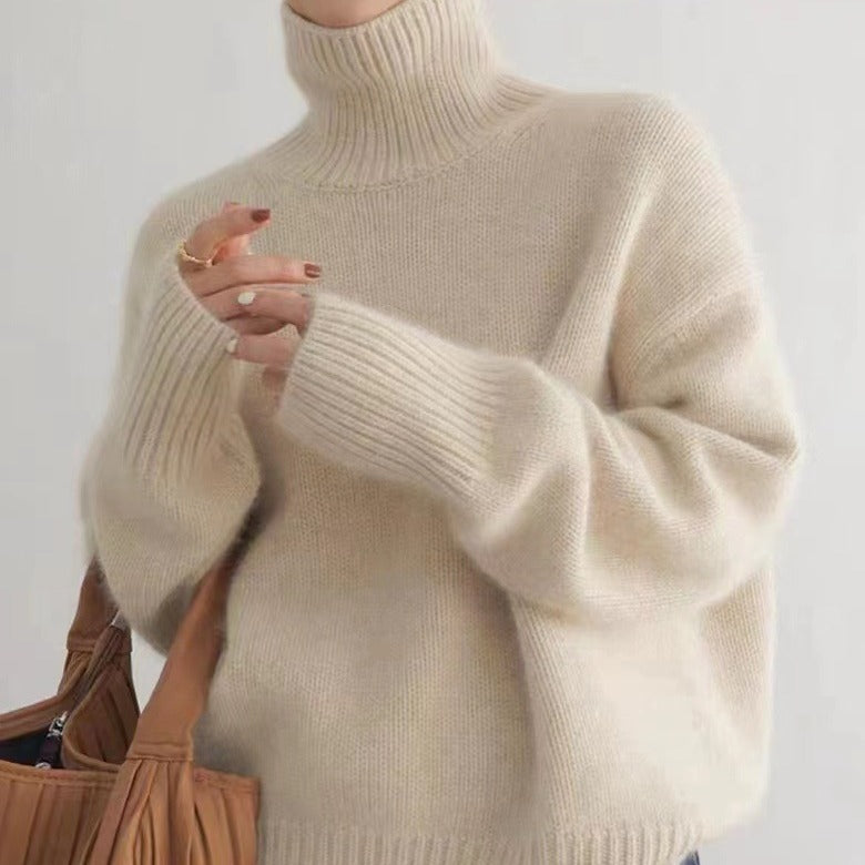 Pull à col roulé doux et confortable pour femme