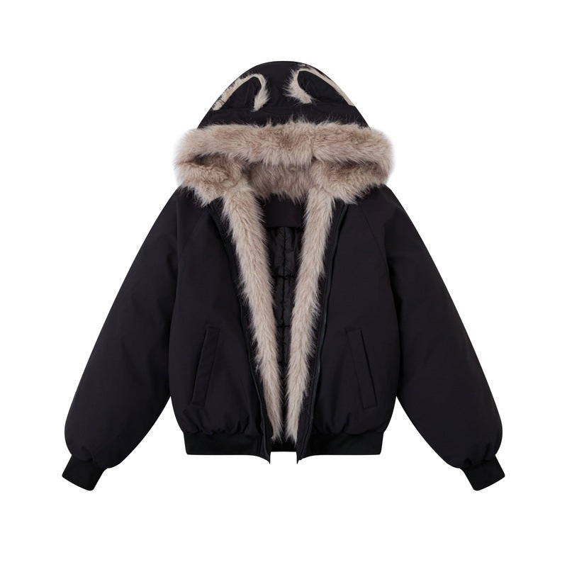 Manteau chaud à capuche et fausse fourrure, style urba