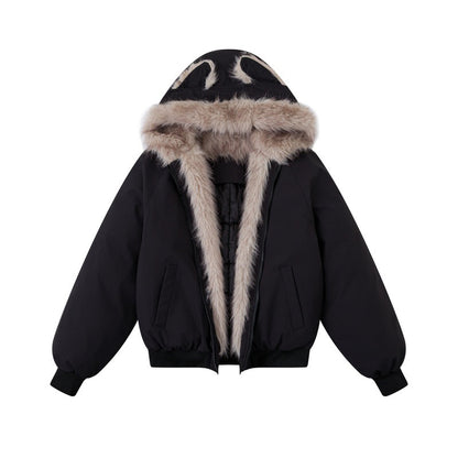 Manteau chaud à capuche et fausse fourrure, style urba