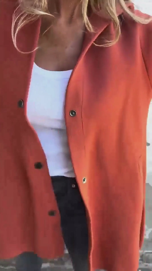 Manteau long chic à boutons